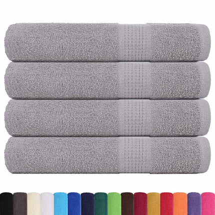 Asciugamani per Sauna 4 pz Grigio 80x200cm 360g/mÃƒâ€šÃ‚Â² 100% Cotone