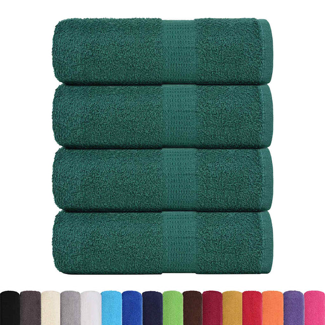 Asciugamani per Sapone 4 pz Verde 30x30cm 360g/mÂ² 100% Cotone