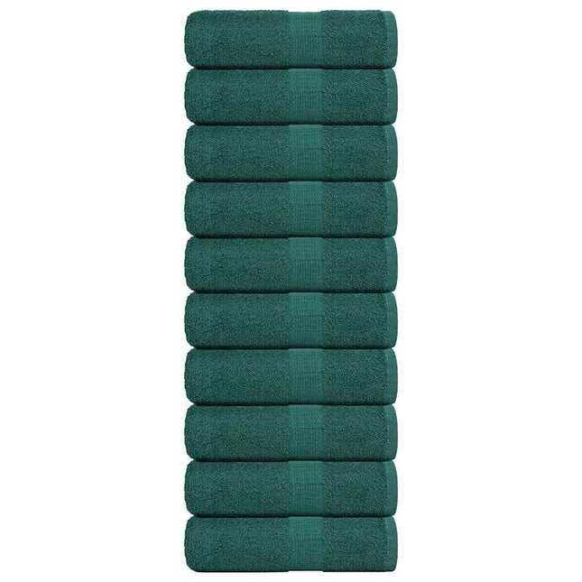 Asciugamani per Sapone 10 pz Verde 30x30cm 360g/mÂ² 100% Cotone