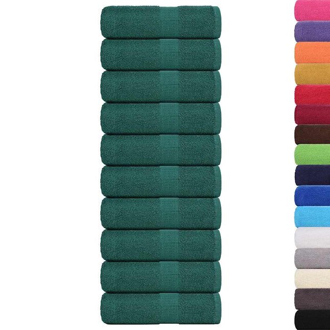 Asciugamani per Sapone 10 pz Verde 30x30cm 360g/mÂ² 100% Cotone