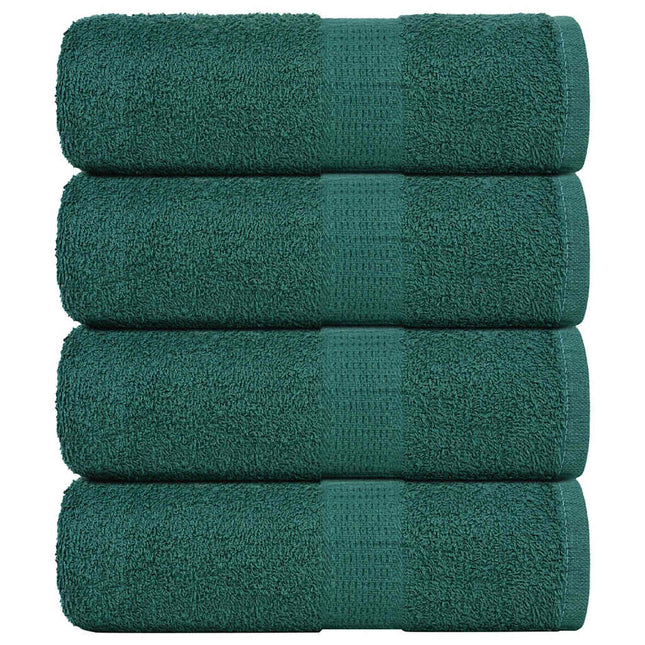 Asciugamani Ospiti 4 pz Verde 30x50 cm 360 g/mÂ² 100% Cotone