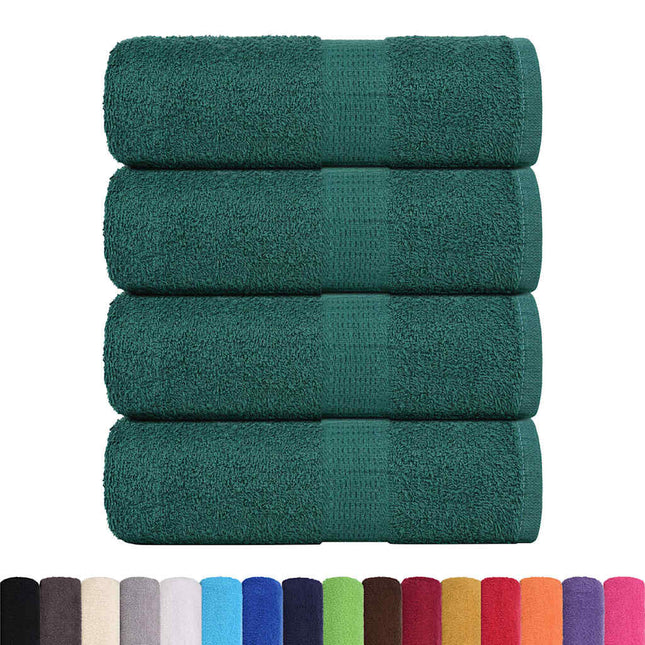 Asciugamani Ospiti 4 pz Verde 30x50 cm 360 g/mÂ² 100% Cotone