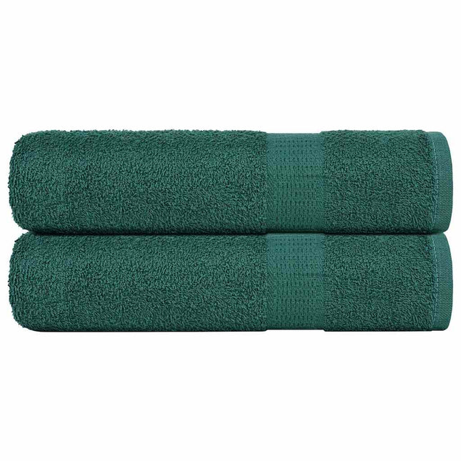 Asciugamani Doccia 2 pz Verde 70x140 cm 360 g/mÃ‚Â² 100% Cotone