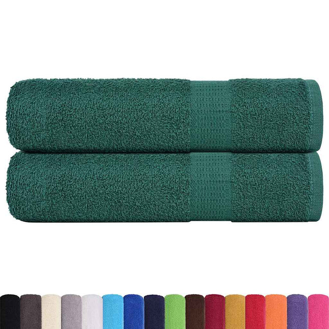 Asciugamani Doccia 2 pz Verde 70x140 cm 360 g/mÃ‚Â² 100% Cotone
