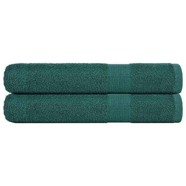 Asciugamani per Sauna 2 pz Verde 80x200cm 360g/mÂ² 100% Cotone