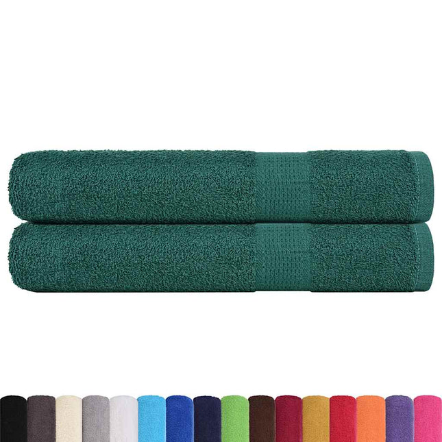 Asciugamani per Sauna 2 pz Verde 80x200cm 360g/mÂ² 100% Cotone