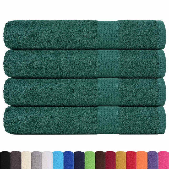 Asciugamani per Sauna 4 pz Verde 80x200cm 360g/mÂ² 100% Cotone