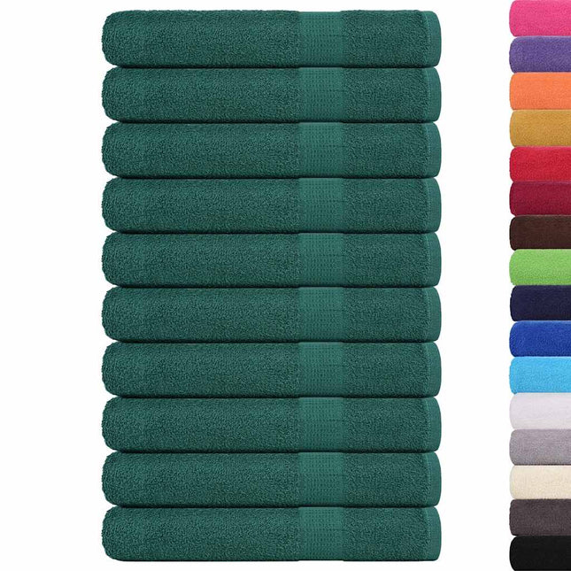 Asciugamani per Sauna 10 pz Verde 80x200cm 360 g/mÂ² 100% Cotone