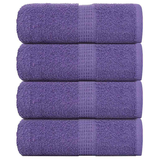Asciugamani per Sapone 4 pz Viola 30x30cm 360g/mÃ‚Â² 100% Cotone