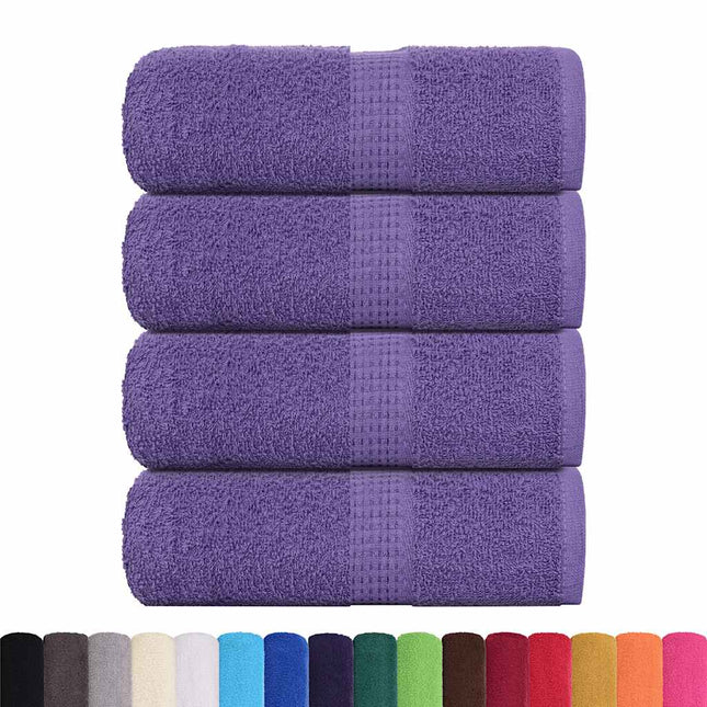 Asciugamani per Sapone 4 pz Viola 30x30cm 360g/mÃ‚Â² 100% Cotone