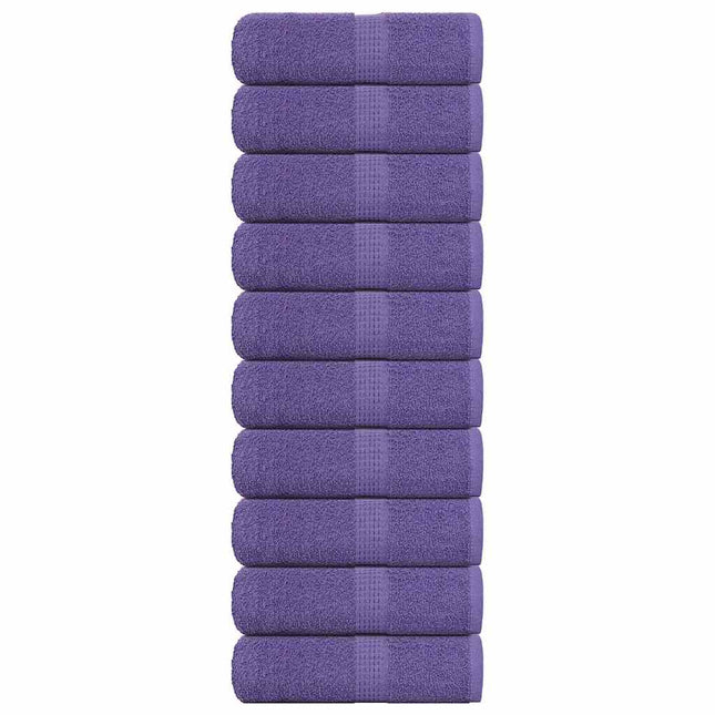 Asciugamani per Sapone 10 pz Viola 30x30cm 360g/mÃ‚Â² 100% Cotone