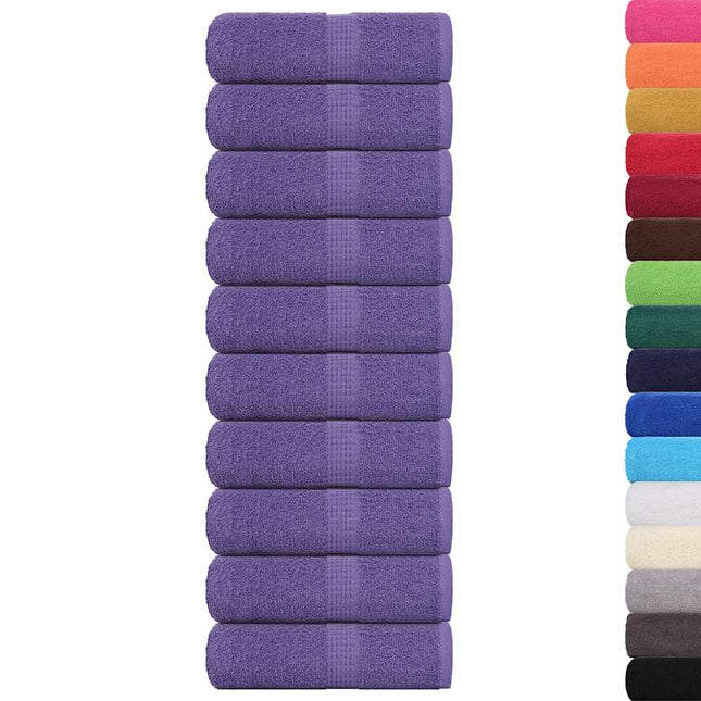 Asciugamani per Sapone 10 pz Viola 30x30cm 360g/mÃ‚Â² 100% Cotone