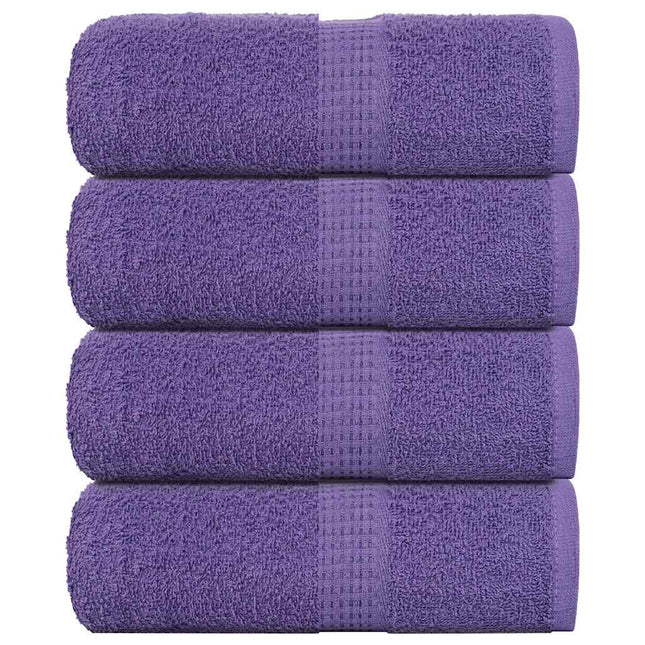 Asciugamani Ospiti 4 pz Viola 30x50 cm 360 g/mÃ‚Â² 100% Cotone