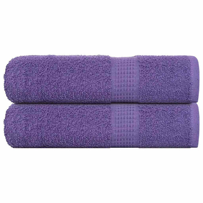 Asciugamani Doccia 2 pz Viola 70x140 cm 360 g/mÃ‚Â² 100% Cotone