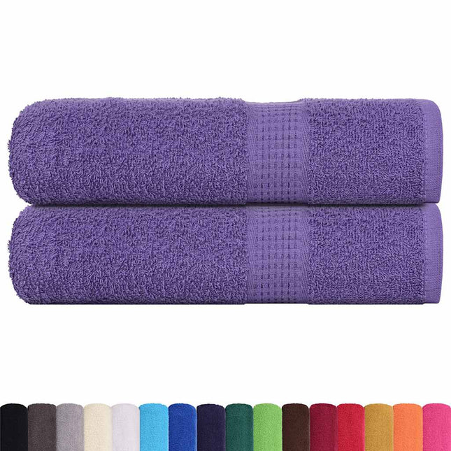 Asciugamani Doccia 2 pz Viola 70x140 cm 360 g/mÃ‚Â² 100% Cotone