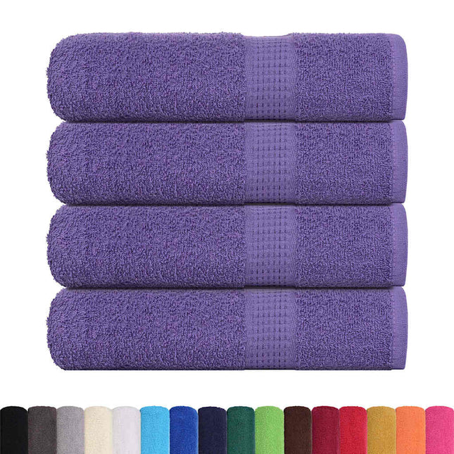 Asciugamani Doccia 4 pz Viola 70x140 cm 360 g/mÃ‚Â² 100% Cotone