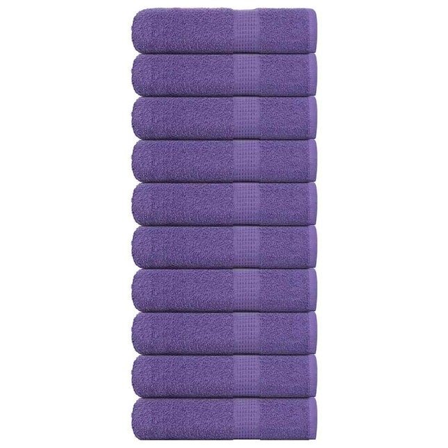 Asciugamani Doccia 10 pz Viola 70x140 cm 360 g/mÃ‚Â² 100% Cotone