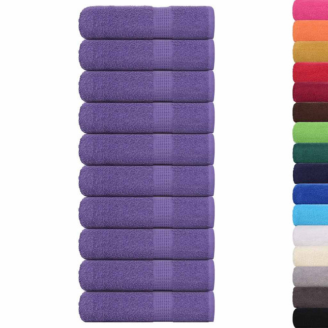 Asciugamani Doccia 10 pz Viola 70x140 cm 360 g/mÃ‚Â² 100% Cotone