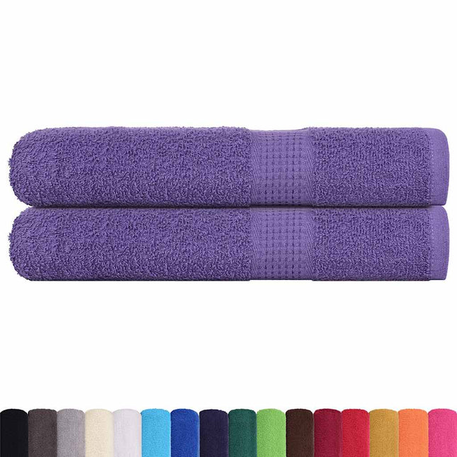Asciugamani per Sauna 2 pz Viola 80x200cm 360g/mÃ‚Â² 100% Cotone
