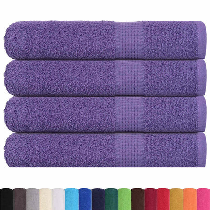 Asciugamani per Sauna 4 pz Viola 80x200cm 360g/mÃƒâ€šÃ‚Â² 100% Cotone