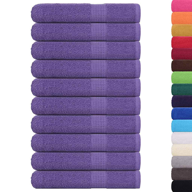 Asciugamani per Sauna 10 pz Viola 80x200cm 360g/mÃ‚Â² 100% Cotone