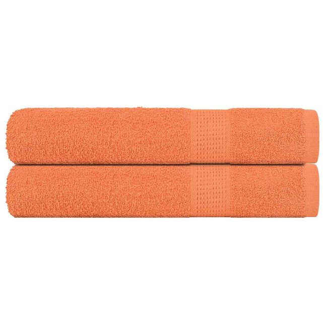 Asciugamani Sauna 2 pz Arancioni 80x200cm 360g/mÃ‚Â² 100% Cotone