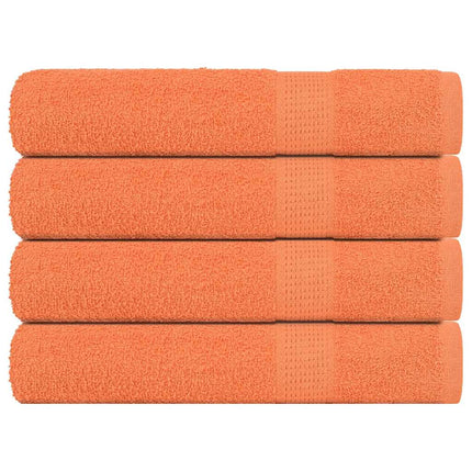 Asciugamani Sauna 4 pz Arancioni 80x200cm 360g/mÃƒâ€šÃ‚Â² 100% Cotone
