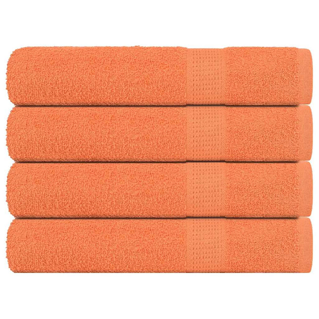Asciugamani Sauna 4 pz Arancioni 80x200cm 360g/mÃ‚Â² 100% Cotone