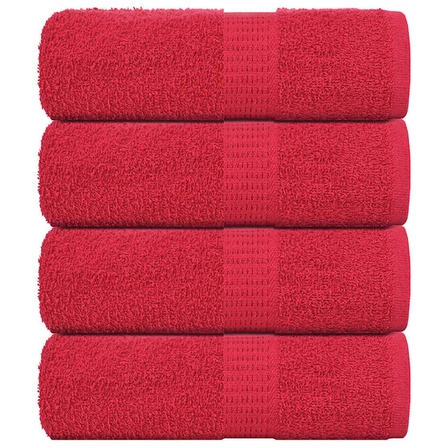 Asciugamani per Sapone 4 pz Rossi 30x30 cm 360 g/mÃ‚Â² 100% Cotone