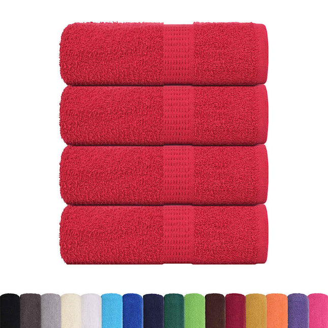 Asciugamani per Sapone 4 pz Rossi 30x30 cm 360 g/mÃ‚Â² 100% Cotone