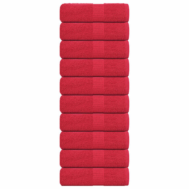 Asciugamani per Sapone 10 pz Rossi 30x30cm 360 g/mÂ² 100% Cotone