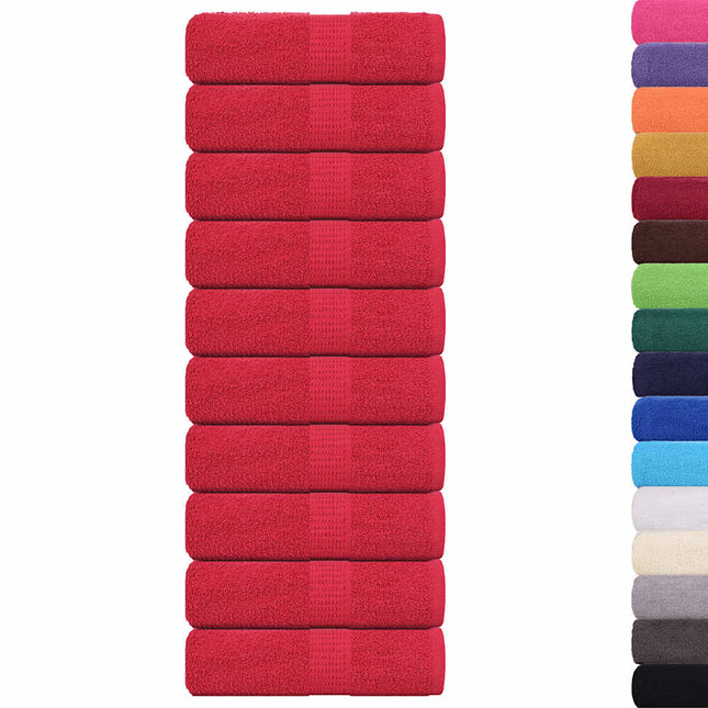 Asciugamani per Sapone 10 pz Rossi 30x30cm 360 g/mÂ² 100% Cotone
