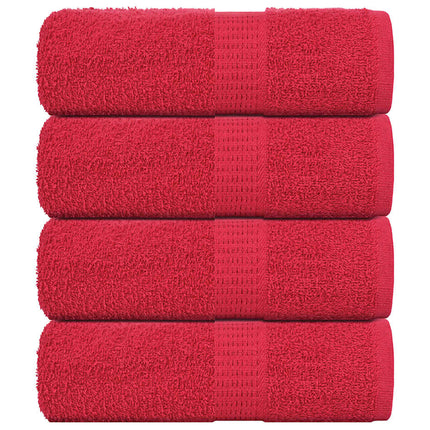 Asciugamani Ospiti 4 pz Rossi 30x50 cm 360 g/mÃ‚Â² 100% Cotone