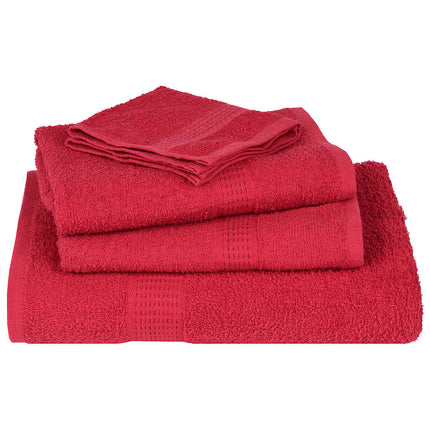 Asciugamani Ospiti 4 pz Rossi 30x50 cm 360 g/mÃ‚Â² 100% Cotone