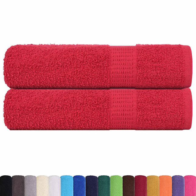 Asciugamani Doccia 2 pz Rossi 70x140 cm 360 g/mÂ² 100% Cotone
