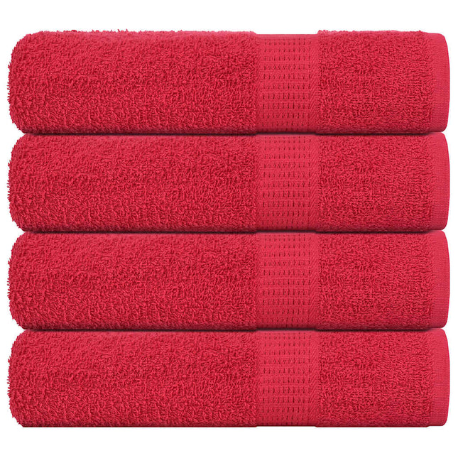 Asciugamani Doccia 4 pz Rossi 70x140 cm 360 g/mÃ‚Â² 100% Cotone