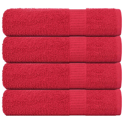 Asciugamani Doccia 4 pz Rossi 70x140 cm 360 g/mÂ² 100% Cotone