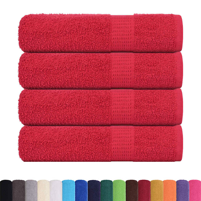 Asciugamani Doccia 4 pz Rossi 70x140 cm 360 g/mÃ‚Â² 100% Cotone