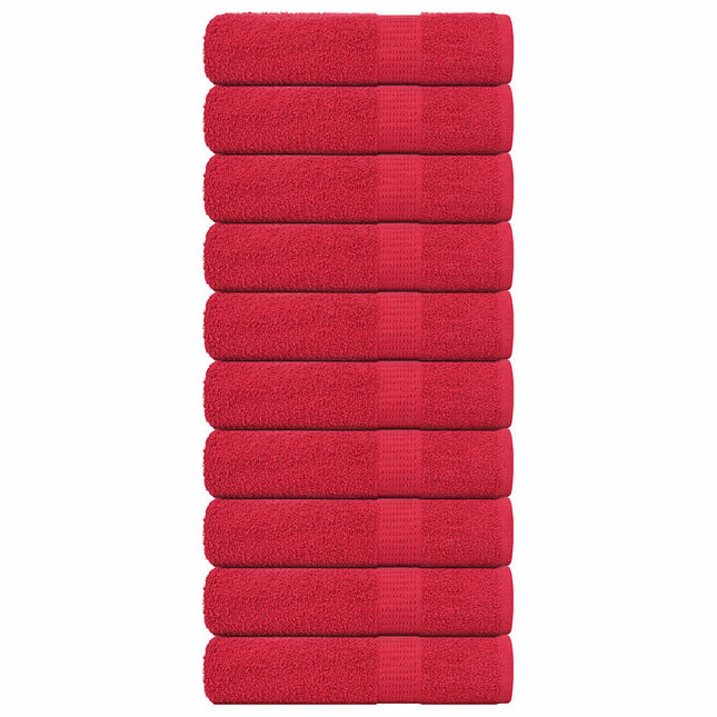 Asciugamani Doccia 10 pz Rossi 70x140 cm 360 g/mÃ‚Â² 100% Cotone