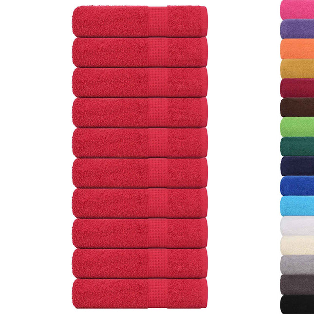 Asciugamani Doccia 10 pz Rossi 70x140 cm 360 g/mÃ‚Â² 100% Cotone