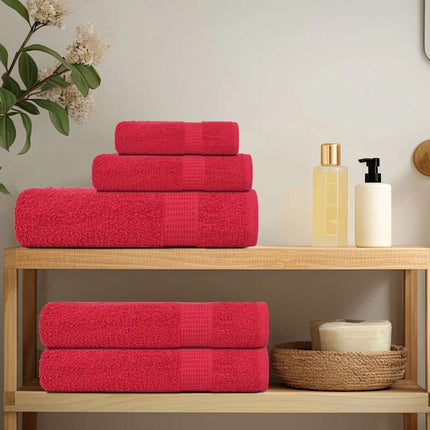 Asciugamani da Bagno 4 pz Rossi 100x150 cm 360 g/mÃ‚Â² 100% Cotone