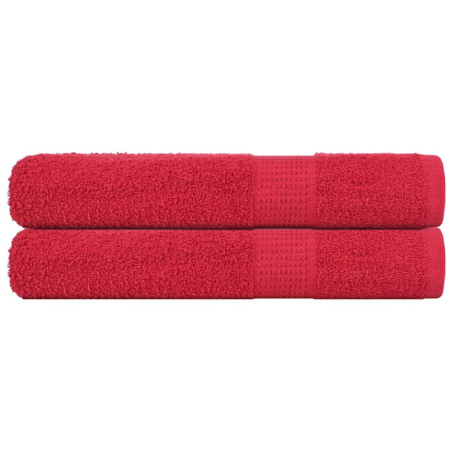 Asciugamani per Sauna 2 pz Rossi 80x200 cm 360 g/mÃ‚Â² 100% Cotone