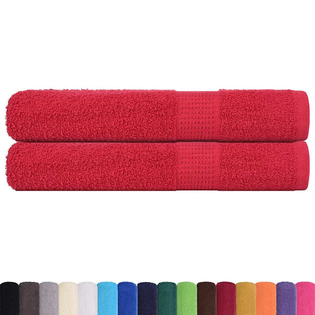 Asciugamani per Sauna 2 pz Rossi 80x200 cm 360 g/mÃ‚Â² 100% Cotone