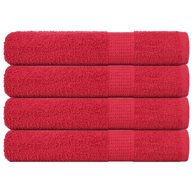 Asciugamani per Sauna 4 pz Rossi 80x200 cm 360 g/mÃ‚Â² 100% Cotone