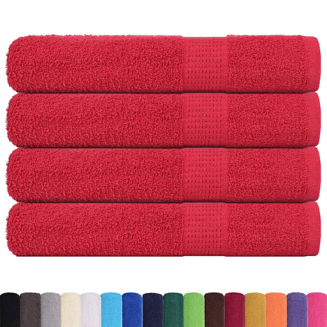 Asciugamani per Sauna 4 pz Rossi 80x200 cm 360 g/mÃ‚Â² 100% Cotone