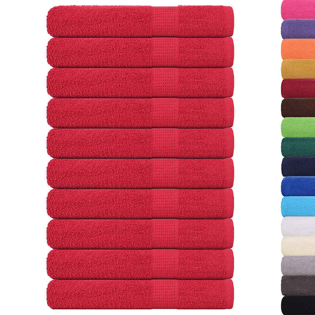 Asciugamani per Sauna 10 pz Rossi 80x200cm 360 g/mÃ‚Â² 100% Cotone