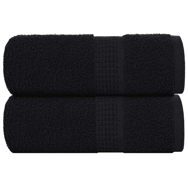 Asciugamani per Sapone 2 pz Neri 30x30 cm 360 g/mÃ‚Â² 100% Cotone