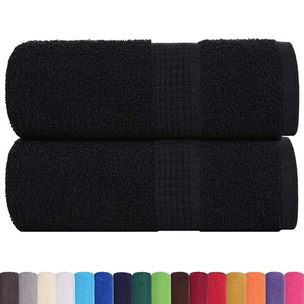 Asciugamani per Sapone 2 pz Neri 30x30 cm 360 g/mÃƒâ€šÃ‚Â² 100% Cotone