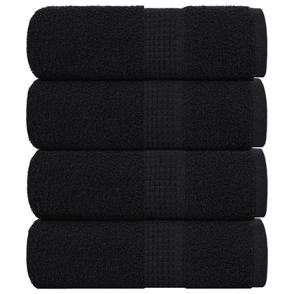 Asciugamani per Sapone 4 pz Neri 30x30 cm 360 g/mÃƒâ€šÃ‚Â² 100% Cotone