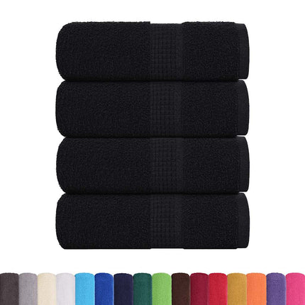 Asciugamani per Sapone 4 pz Neri 30x30 cm 360 g/mÃƒâ€šÃ‚Â² 100% Cotone